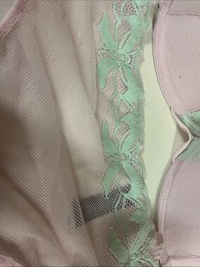 New! Adore Me 38D Light Pink Lace Trim Bra pantie  Set
